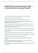 AASDN Study Guide Questions With Correct Solutions&comma; Already Passed&excl;&excl;