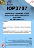 IOP3707 Assignment 4 (COMPLETE ANSWERS) Semester 1 2024  - DUE 13 May 2024