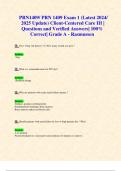  PRN1409&sol; PRN 1409 Exam 1 &lpar;Latest 2024&sol; 2025 Update&rpar; Client-Centered Care III &vert; Questions and Verified Answers&vert; 100&percnt; Correct&vert; Grade A - Rasmussen