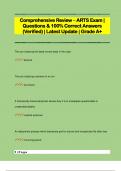 Comprehensive Review &ndash; ARTS Exam &vert;  Questions & 100&percnt; Correct Answers  &lpar;Verified&rpar; &vert; Latest Update &vert; Grade A&plus;
