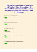  PRN1409&sol; PRN 1409 Exam 1 &lpar;Latest 2024&sol; 2025 Update&rpar; Client-Centered Care III &vert;Guide with Questions and Verified Answers&vert; All Modules Covered&vert; 100&percnt; Correct&vert; Grade A - Rasmussen
