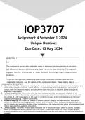 IOP3707 Assignment 4 (ANSWERS) Semester 1 2024 - DISTINCTION GUARANTEED