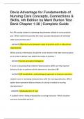 Davis Advantage for Fundamentals of Nursing Care Concepts, Connections & Skills, 4th Edition by Marti Burton Test Bank Chapter 1-38 | Complete Guide