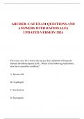 ARCHER -CAT EXAM QUESTIONS AND  ANSWERS WITH RATIONALES  UPDATED VERSION 2024