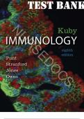Test Bank for Kuby Immunology, 8th Edition by Jenni Punt, Sharon Stranford, Patricia Jones and Judy Owen. ISBN-10: 1464189781||All Chapters 1-20||Complete Guide A+