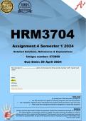 HRM3704 Assignment 4 (COMPLETE ANSWERS) Semester 1 2024 (573080)- DUE 29 April 2024 