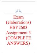 Exam (elaborations) HSY2603 Assignment 3 (COMPLETE ANSWERS) Semester 1 2024 (633506) - DUE 23 April 2024 •	Course •	Colonisation, Migration, Mining and War - HSY2603 (HSY2603) •	Institution •	University Of South Africa (Unisa) •	Book •	The History of Sout