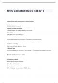 NFHS Basketball Rules Test  questions and 100% answers