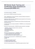 NIH Stroke Scale Training and Certification Exam Questions & Answers&lpar;SCORED A&plus;&rpar;
