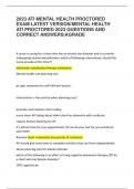 2023 ATI MENTAL HEALTH PROCTORED EXAM LATEST VERSION&sol;MENTAL HEALTH ATI PROCTORED 2023 QUESTIONS AND CORRECT ANSWERS&vert;AGRADE