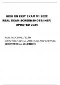 HESI RN EXIT EXAM V1 2022 REAL EXAM SCREENSHOTS(INEF) UPDATED 2024 REAL PROCTORED EXAM