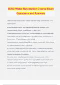 IICRC Water Restoration Course Exam Questions and Answers
