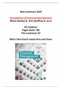 New Summary 2024 Foundations of Financial Management, Stanley B. Block, Language English, All Chapters
