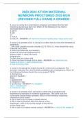 2023-2024 ATI RN MATERNAL NEWBORN PROCTORED 2019 NGN (REVISED FULL EXAM) A GRADED