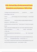 CDL School Bus Endorsement Exam Questions and Answers 100% Pass