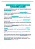 2022 MEDICARE BASICS TEST QUESTIONS WITH CORRECT ANSWERS&vert;100&percnt; verified