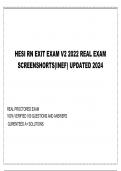 HESI RN EXIT EXAM V2 2022 REAL EXAM  SCREENSHORTS(INEF) UPDATED 2024  REAL PROCTORED EXAM