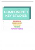 Eduqas A-Level Psychology Component 1 Key Studies