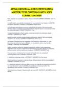 AETNA INDIVIDUAL CORE CERTIFICATION MASTERY TEST QUESTIONS WITH 100&percnt; CORRECT ANSWER&vert;100&percnt; verified