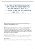 WGU D333 ETHICS IN TECHNOLOGY –(KEY TERMS FROM THE ETHICS IN INFORMATION