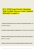 NCC EFM Exam Practice Questions With Verified Answers, Latest Updated 2024/2025 Graded A+