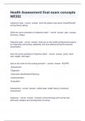 Health Assessment final exam concepts NR302 NR 302 Chamberlain College Nursing - Question and answers 100&percnt; correct 2024 