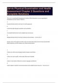 Health Assessment Jarvis  Questions with Complete Solutions Bundle Compilation Graded A+