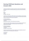 Nursing 3100 Exam Questions and Answers 2024&period;