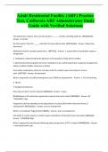 Adult Residential Facility &lpar;ARF&rpar; Practice Test&comma; California ARF Administrator Study Guide with Verified Solutions
