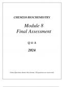 CHEM210 BIOCHEMISTRY MODULE 8 COMPREHENSIVE FINAL ASSESSMENT REVIEW