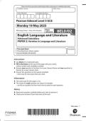  Pearson Edexcel Level 3  GCE in English Language and Literature  Paper 2&colon; Varieties in Language and Literature&comma; June 2025&period;