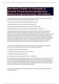 Test Bank Chapter 12 Concepts of Disaster Preparedness Ignatavicius Medical-Surgical Nursing,