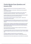 Florida Adjuster Exam Questions and Answers 2024