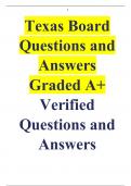 Texas Board Questions and Answers Graded A+ Verified Questions and Answers