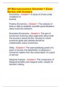 AP Macroeconomics Semester 1 Exam Review with Answers