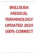 SKILLSUSA MEDICAL TERMINOLOGY UPDATED 2024 100% CORRECT