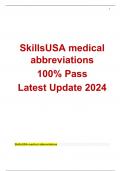 SkillsUSA medical abbreviations 100% Pass Latest Update 2024