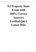 NJ Property State Exam with 100% Correct Answers Verified Q&A Latest 2024