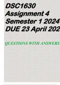 DSC1630 Assignment 4 Semester 1 2024 - DUE 23 April 2024