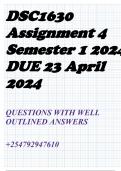 DSC1630 Assignment 4 Semester 1 2024 - DUE 23 April 2024