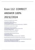 Econ 112 CORRECT  ANSWER 100%  2023//2024