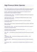 High Pressure Boiler Operator Exam 2024&sol;2025 Questions With Guaranteed Pass Solutions&period;