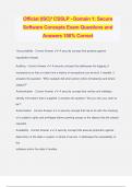 Official (ISC)² CSSLP - Domain 1: Secure Software Concepts Exam Questions and Answers 100% Correct
