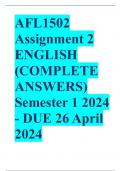AFL1502 Assignment 2 ENGLISH (COMPLETE ANSWERS) Semester 1 2024 - DUE 26 April 2024