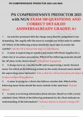 PN COMPREHENSIVE PREDICTOR 2023 with NGN EXAM 180 QUESTIONS AND CORRECT DETAILED ANSWERS 