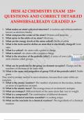 HESI, HESI A2, HESI A2 VOCABULARY EXAM,CHEMISTRY EXAM 160 QUESTIONS AND CORRECT DETAILED ANSWERS
