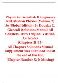 Solutions Manual for Physics for Scientists & Engineers with Modern Physics (Volume 2) 5th Edition (Global Edition) By Douglas C. Giancoli (All Chapters, 100% Original Verified, A+ Grade)