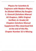Solutions Manual for Physics for Scientists & Engineers with Modern Physics 5th Edition (Global Edition) By Douglas C. Giancoli (All Chapters, 100% Original Verified, A+ Grade)