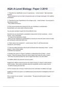 AQA A-Level Biology&lowbar; Paper 3 2019