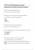 OCR A-level Biology past paper questions and mark scheme answers &lpar;1&rpar;